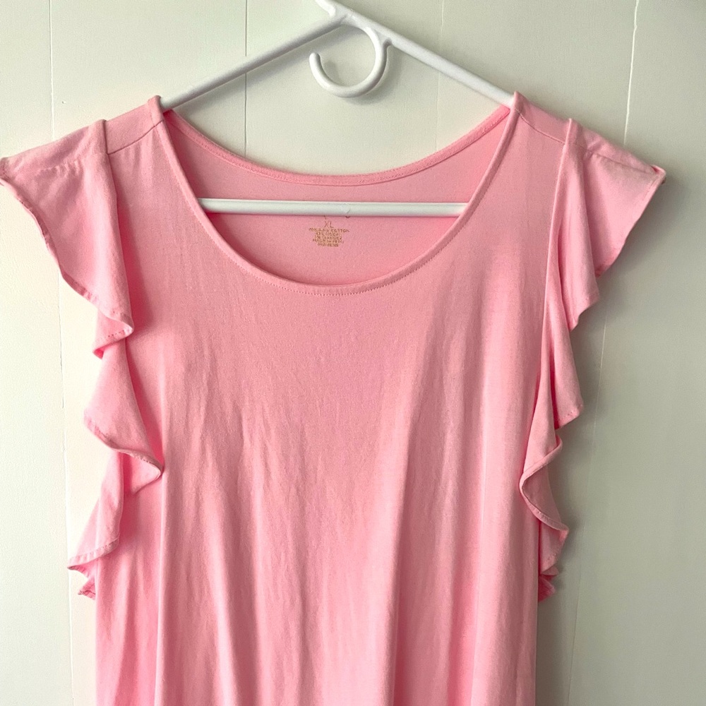 Lilly Pulitzer Pink Ruffle Sleeve Tank Top